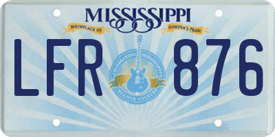 MS license plate LFR876