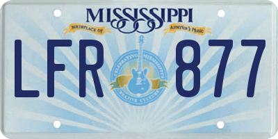 MS license plate LFR877