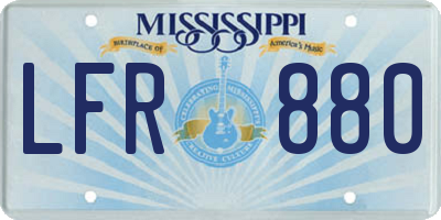 MS license plate LFR880