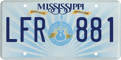 MS license plate LFR881