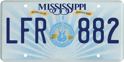 MS license plate LFR882