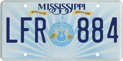 MS license plate LFR884