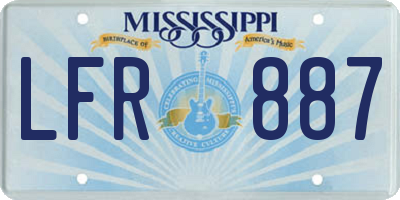 MS license plate LFR887