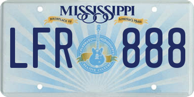 MS license plate LFR888