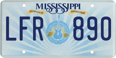 MS license plate LFR890
