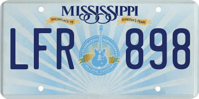 MS license plate LFR898
