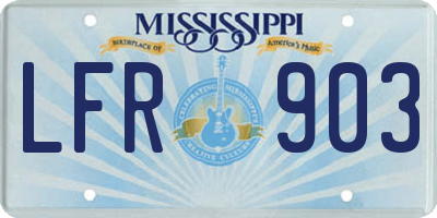 MS license plate LFR903