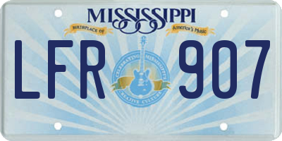 MS license plate LFR907