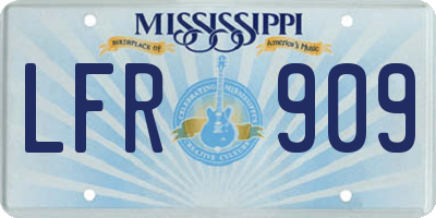MS license plate LFR909