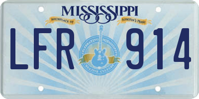 MS license plate LFR914