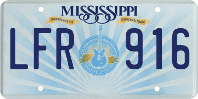 MS license plate LFR916