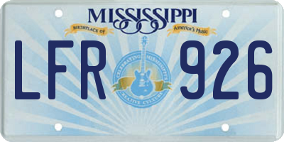 MS license plate LFR926