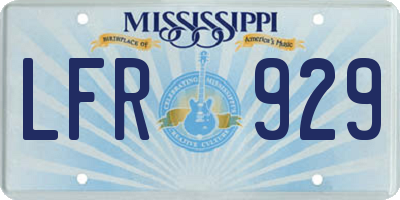 MS license plate LFR929