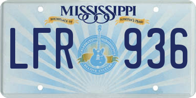 MS license plate LFR936
