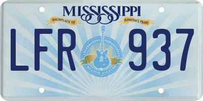 MS license plate LFR937