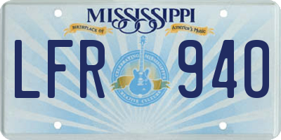 MS license plate LFR940