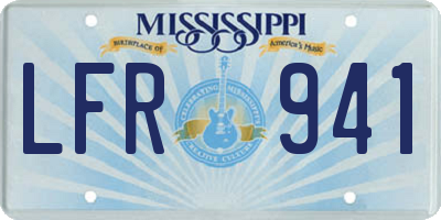 MS license plate LFR941