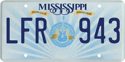 MS license plate LFR943