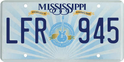 MS license plate LFR945