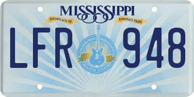 MS license plate LFR948