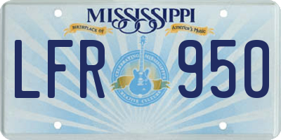MS license plate LFR950