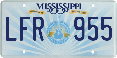 MS license plate LFR955