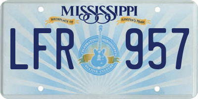 MS license plate LFR957