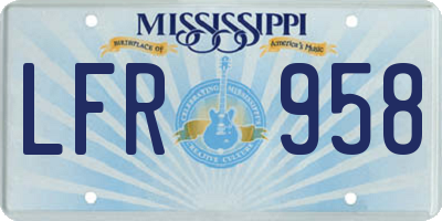 MS license plate LFR958