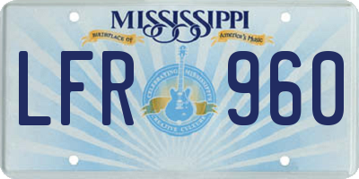 MS license plate LFR960