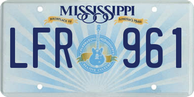 MS license plate LFR961