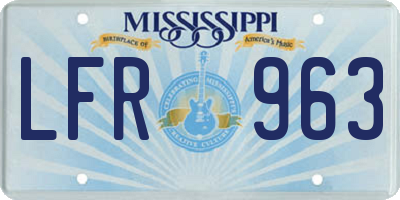 MS license plate LFR963