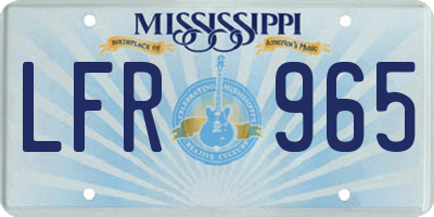 MS license plate LFR965
