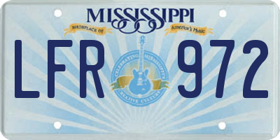 MS license plate LFR972