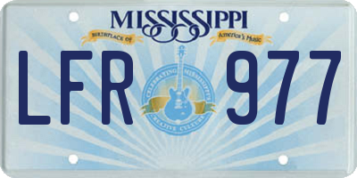 MS license plate LFR977