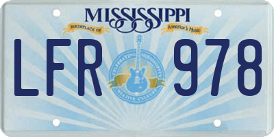 MS license plate LFR978