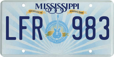 MS license plate LFR983