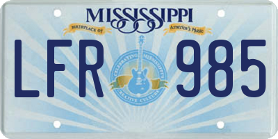 MS license plate LFR985