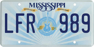 MS license plate LFR989