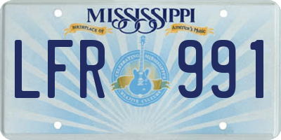 MS license plate LFR991