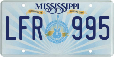 MS license plate LFR995