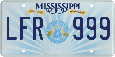 MS license plate LFR999