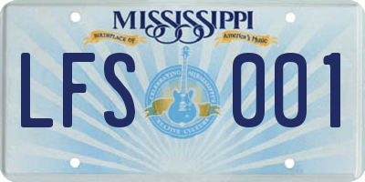 MS license plate LFS001