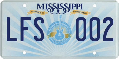 MS license plate LFS002