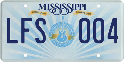 MS license plate LFS004