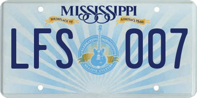 MS license plate LFS007
