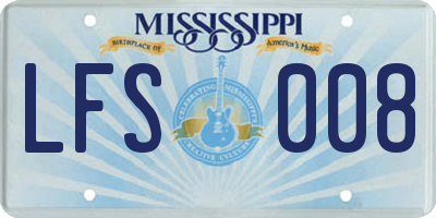 MS license plate LFS008