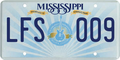 MS license plate LFS009