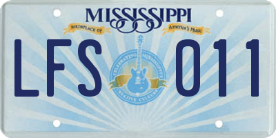 MS license plate LFS011