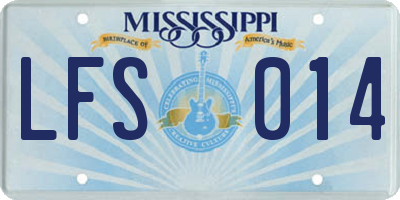 MS license plate LFS014