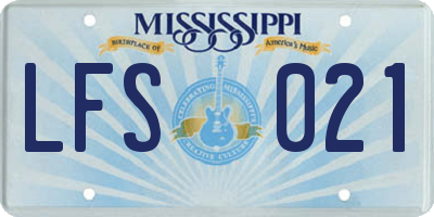 MS license plate LFS021